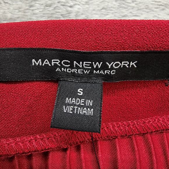 NEW Marc New York Skirt Womens S Beet Red Pull On Pleated Side Zip Slit Preppy - Picture 6 of 11